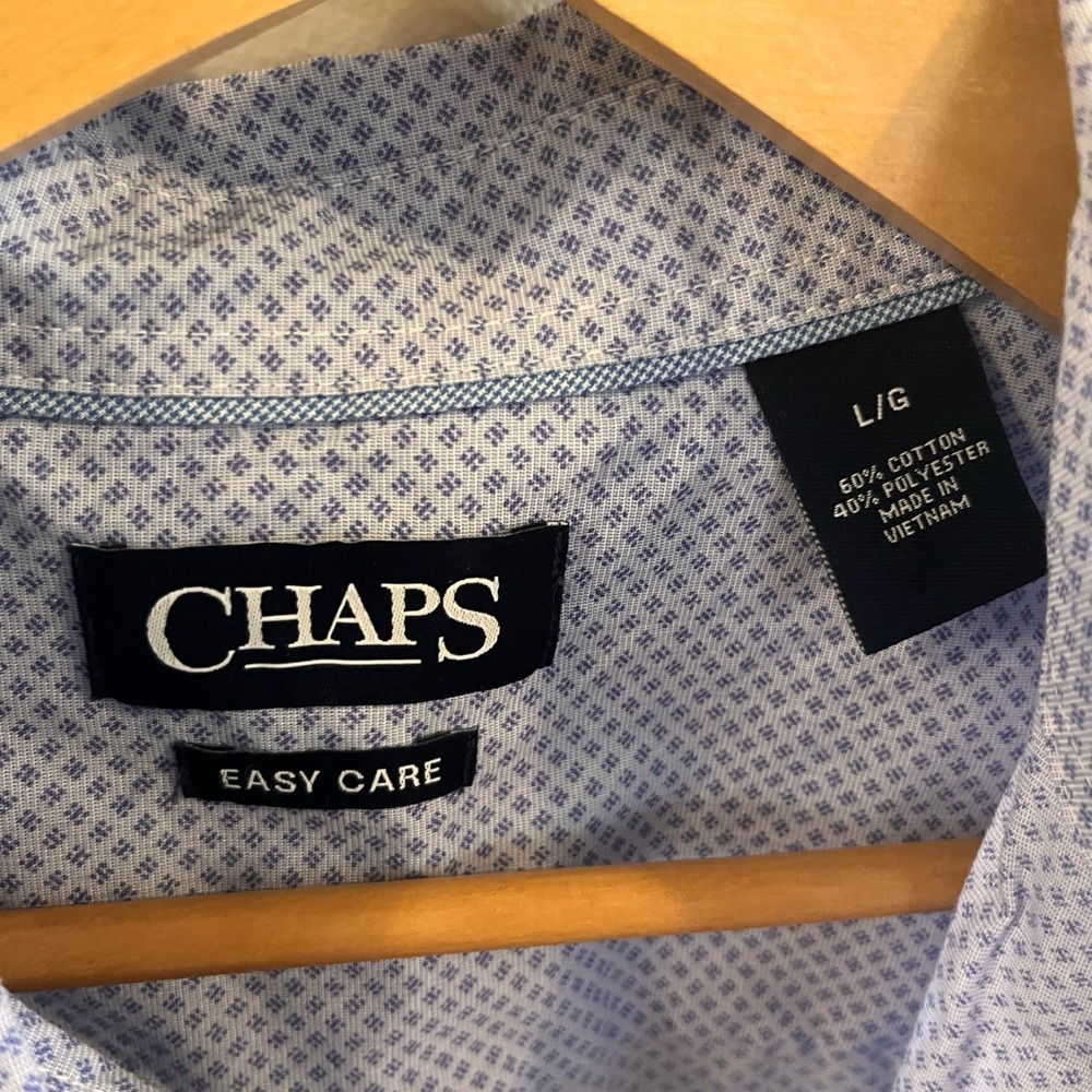 Chaps Men's Light Blue Patterned Button Down Shirt - image 3